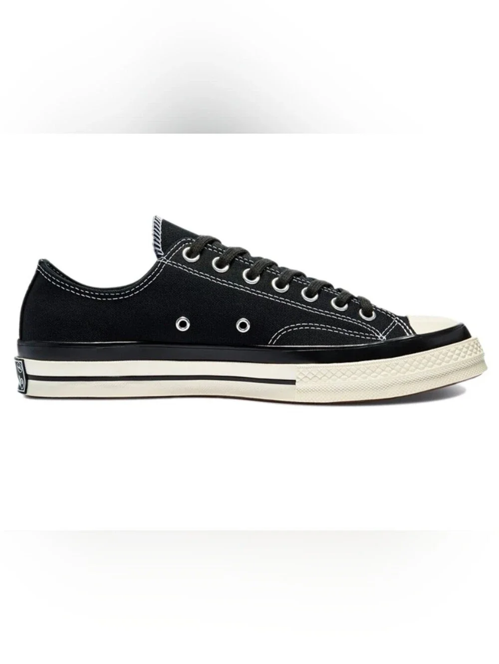 Moncler Black & White Low-Top Canvas Sneakers